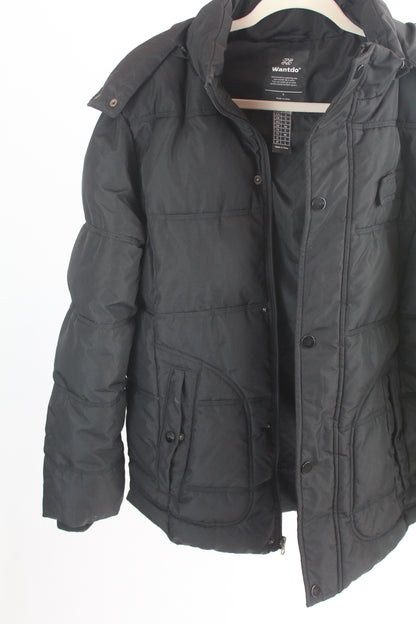 Women's Black Puffer Jacket Size Small Brand Wantdo