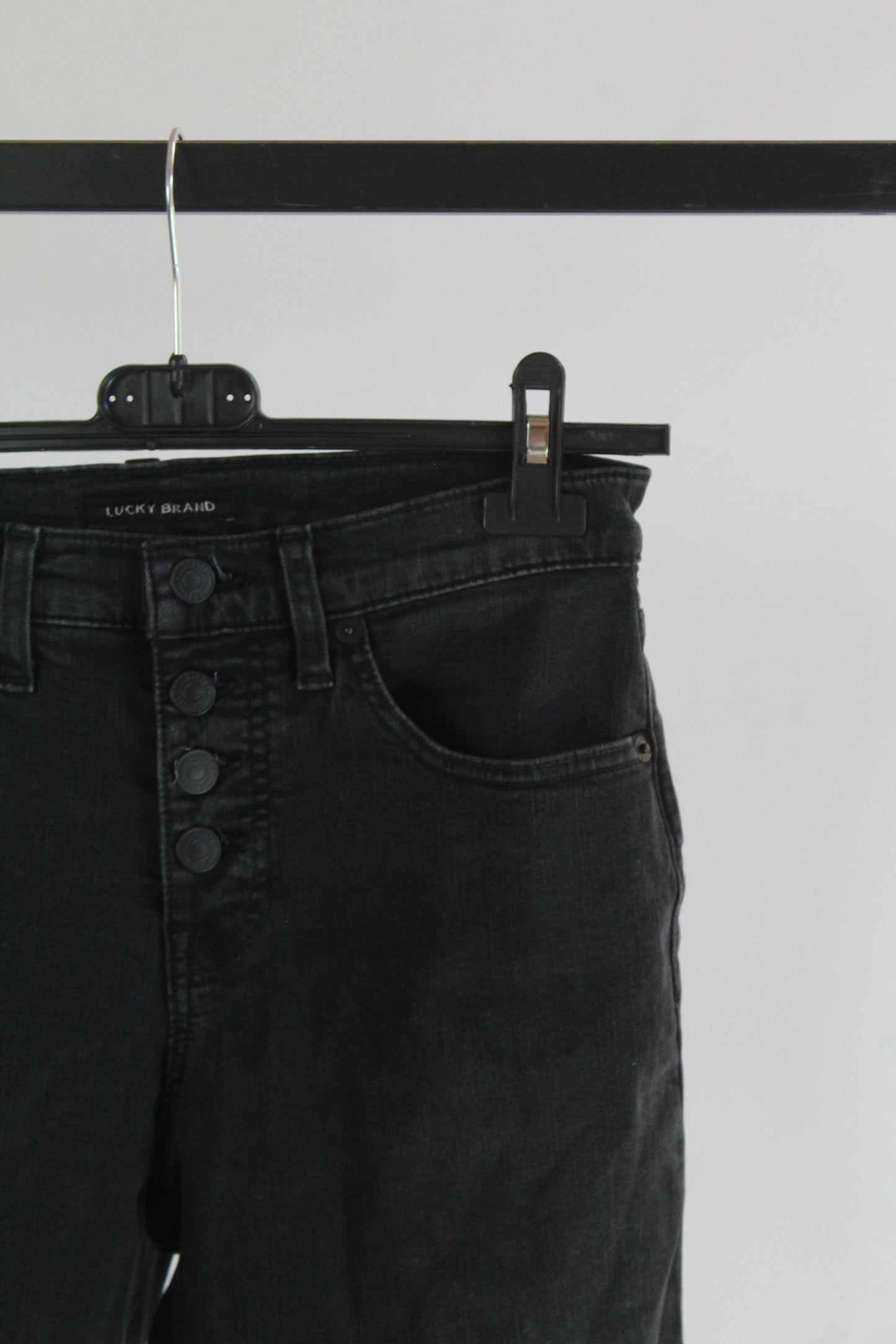 Lucky Brand Stretch Black BootCut Dark Wash Denim Size 6