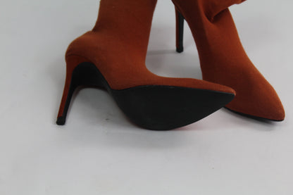Zara Brown Basic Sock Booties Size 36
