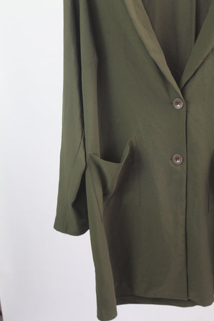 Women's Olive Green F21 Long Sleeve Formal Top Size 2X