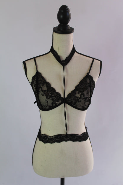 Black Lace Lingerie - Thrifted New in Bag - Sizes Vary