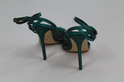 Women's Teal Strap Sparkly Heels Size UK 37 US 6.5/7