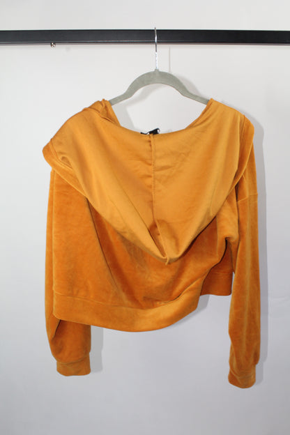 Women's Golden F21 Cropped Hoodie Size Large