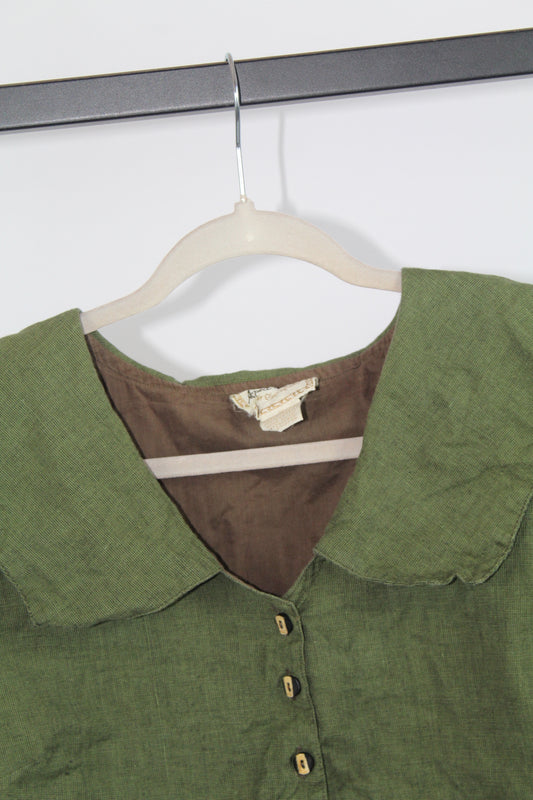 Women's Vintage Green April Cornell Long Sleeve Top Size Medium