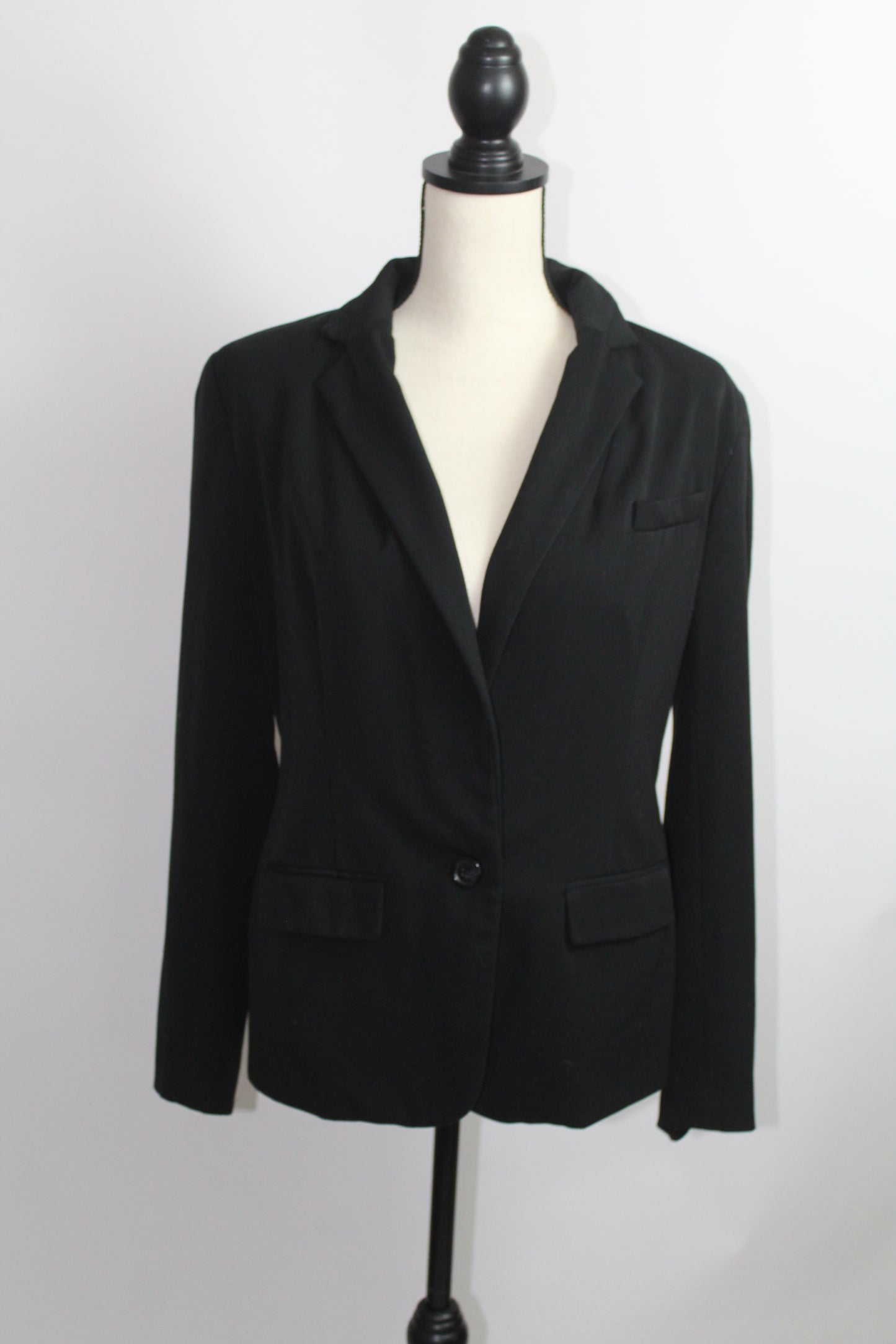 Women’s Lena Gabrielle Black Satin Blazer Top Vintage – Size 8