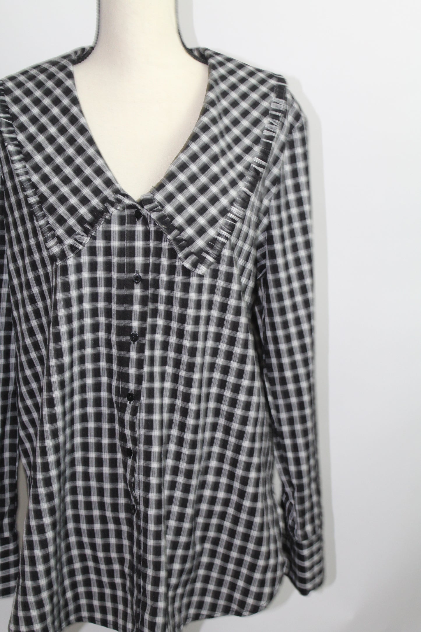 Women’s English Factory Black & White Plaid Dress – Size Medium