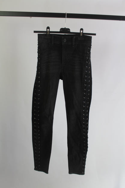 Express Women's Black Denim Ankle Legging High Rise Size 00R