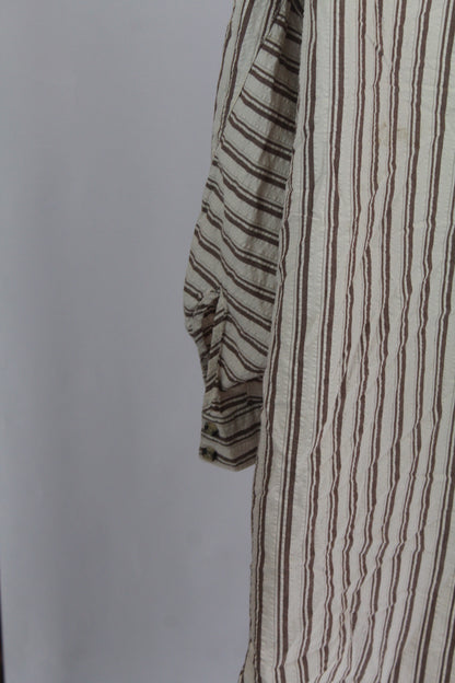 Women's Brown/White Long Sleeve Top Size Medium
