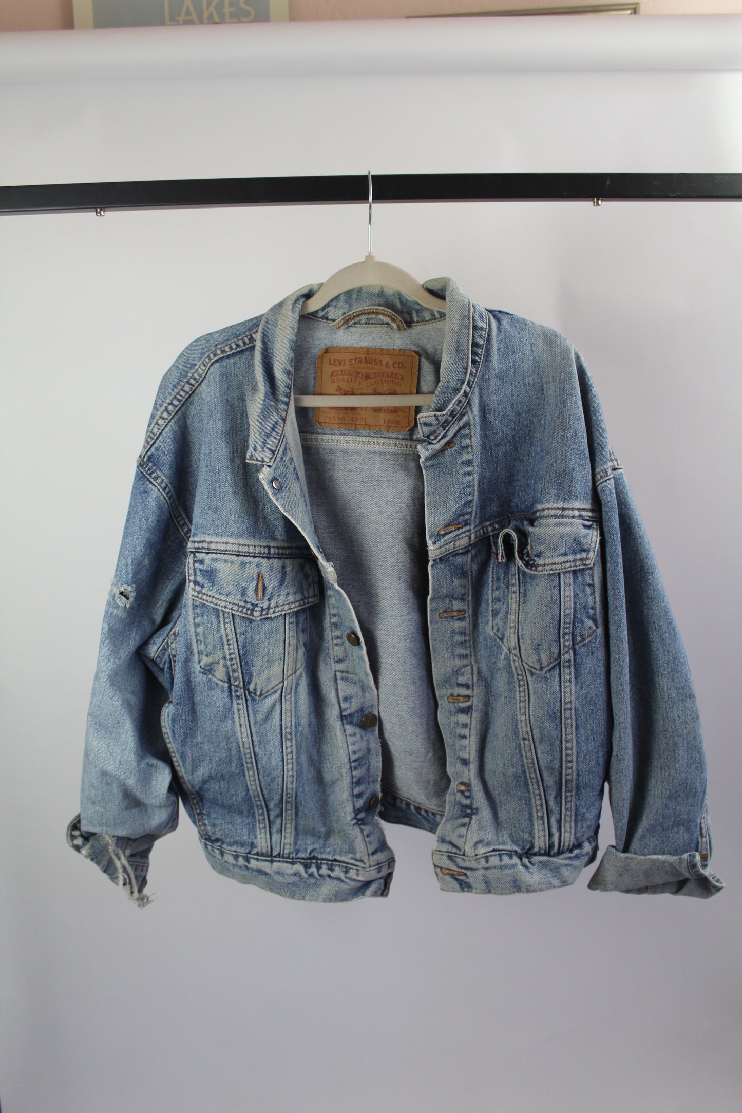 Women's Levi Denim Cropped Jacket Size Large