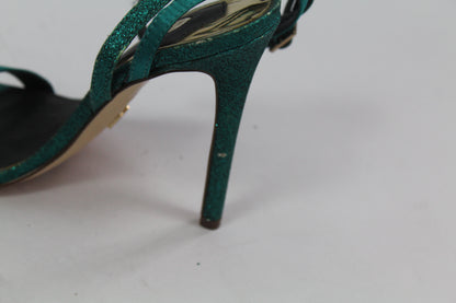 Women's Teal Strap Sparkly Heels Size UK 37 US 6.5/7