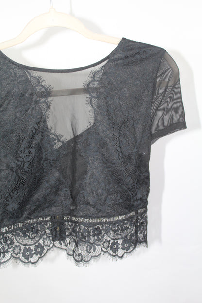 Women's Express Black Crop Top Size XS