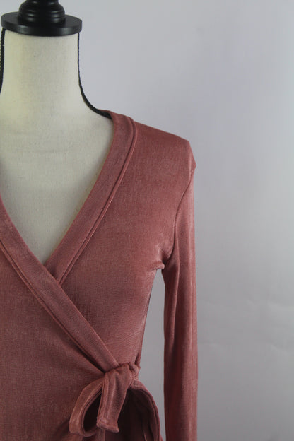 Women's Size Small Tie Dress Color Salmon Pink
