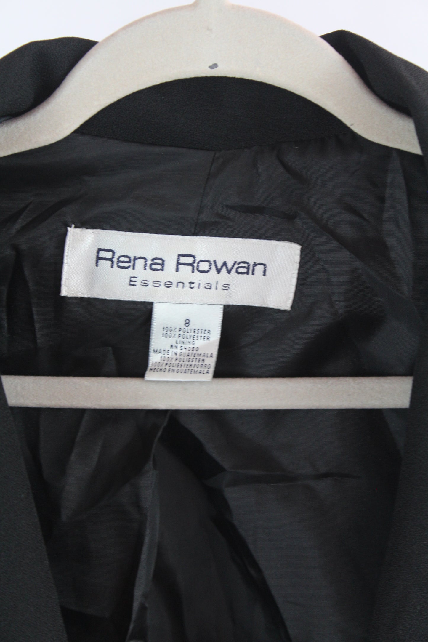 Women's Vintage Black Padded Blazer Rena Rowan Size 8