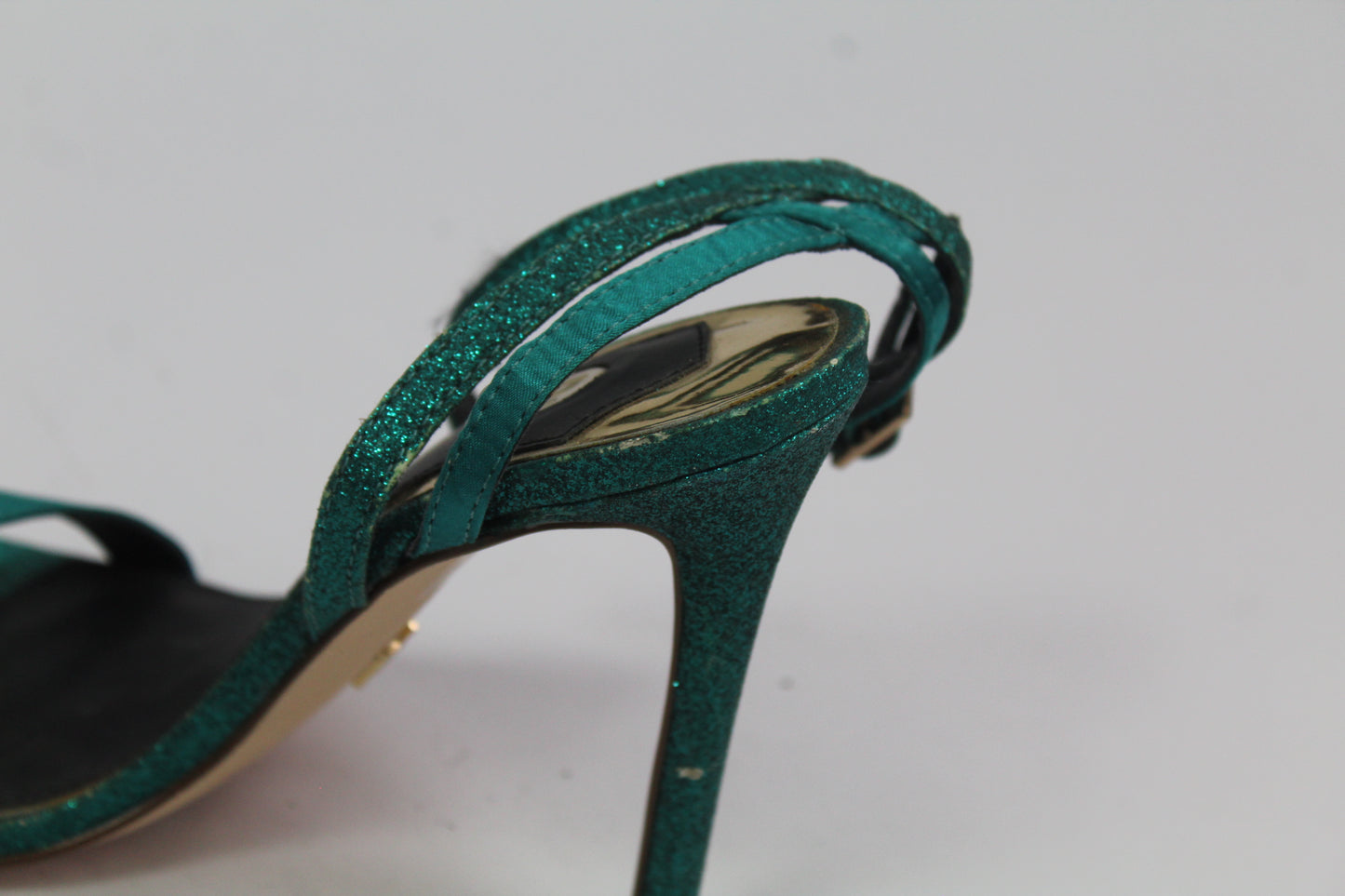 Women's Teal Strap Sparkly Heels Size UK 37 US 6.5/7