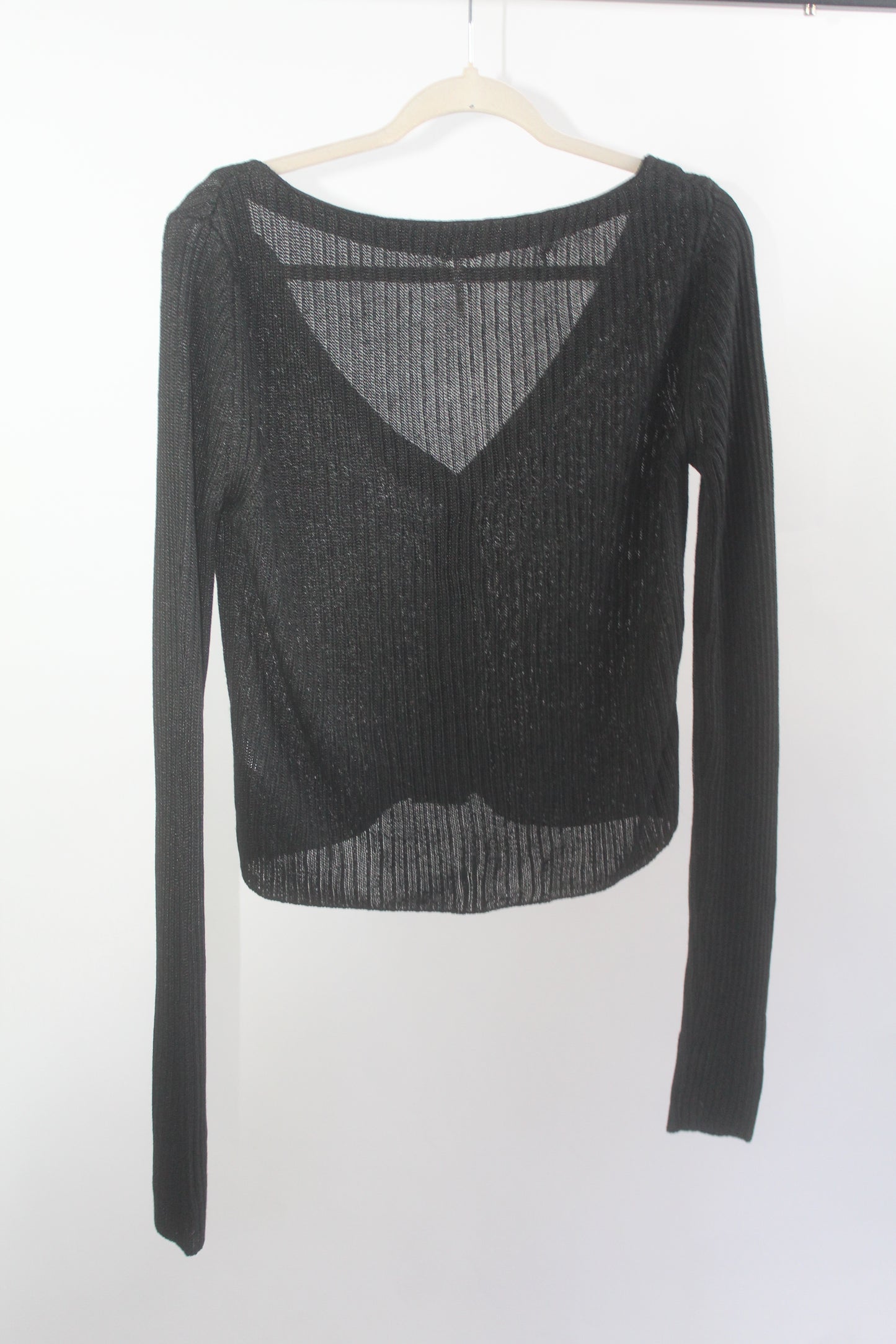 Free People Black Cropped Cardigan Size Large