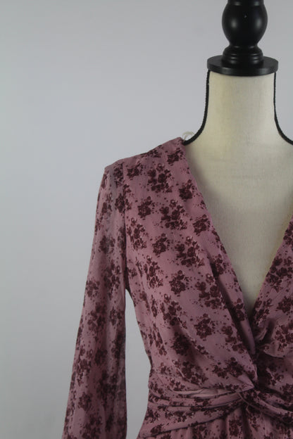 Women's Purple Floral Mini Dress Size Medium