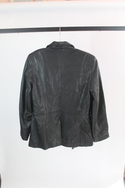 Women's Black Leather Kenneth Cole Reaction Jacket XS