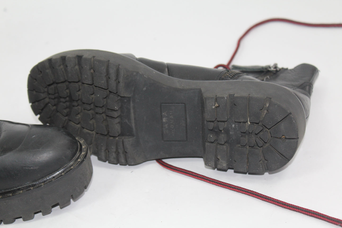 Women's Zara Black Combat Boots UK Size 36