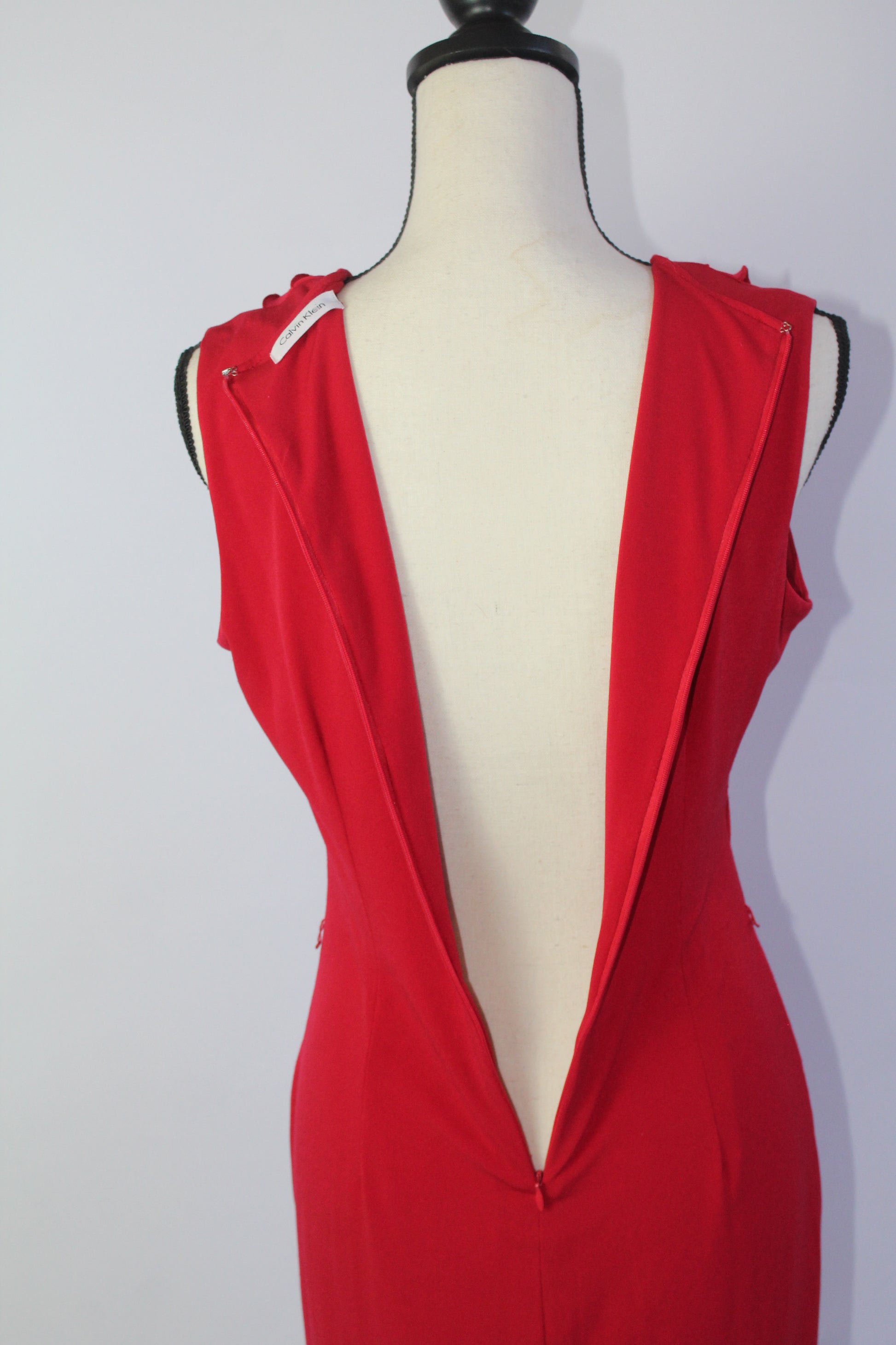 Calvin Klein Red Cocktail Dress Size Large Threndzs Calvin Klein Red Cocktail Dress Size Large Threndzs