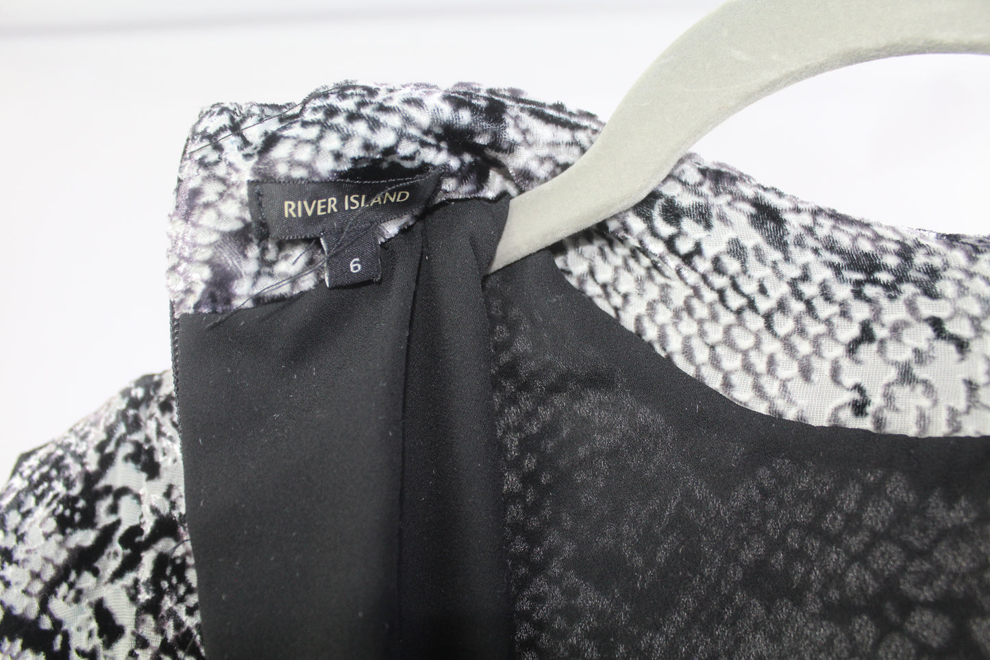 Grey/Black Women's River Island Snake Print Mini Dress Size 6