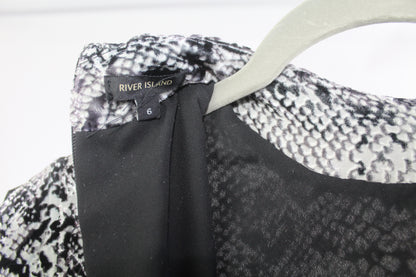Grey/Black Women's River Island Snake Print Mini Dress Size 6