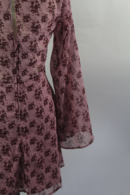 Women's Purple Floral Mini Dress Size Medium