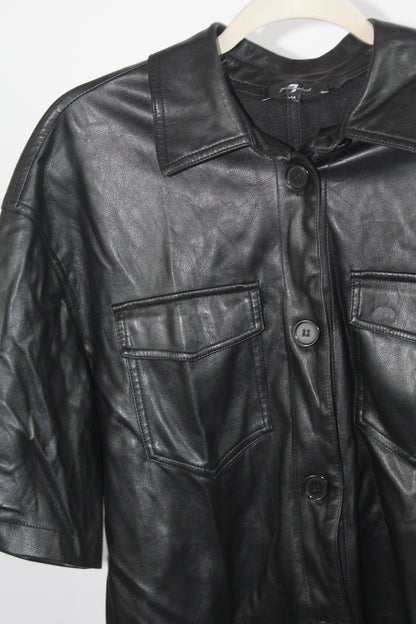 7 for Man Kind Women's Black Pleather Dress Size Medium