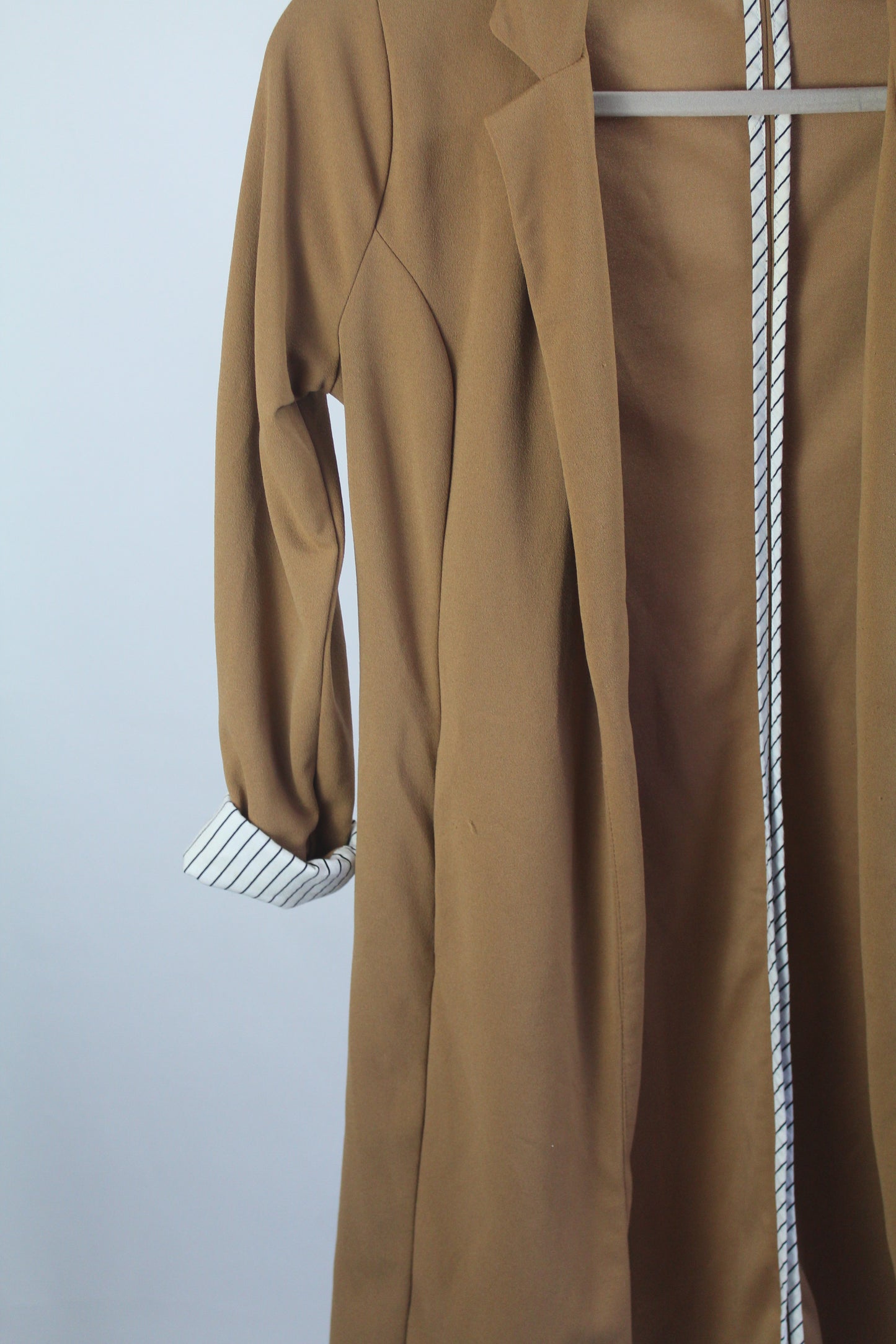 Women's Tan Long Blazer Cardigan Size Small