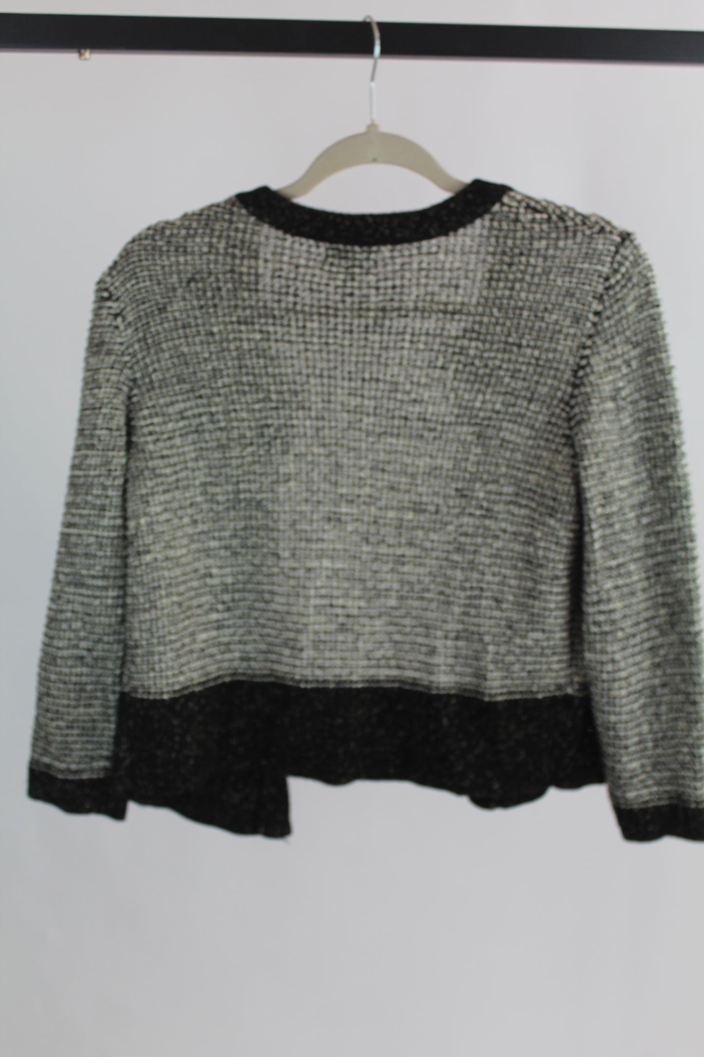 Women's Cropped Black/White Cardigan Size Small