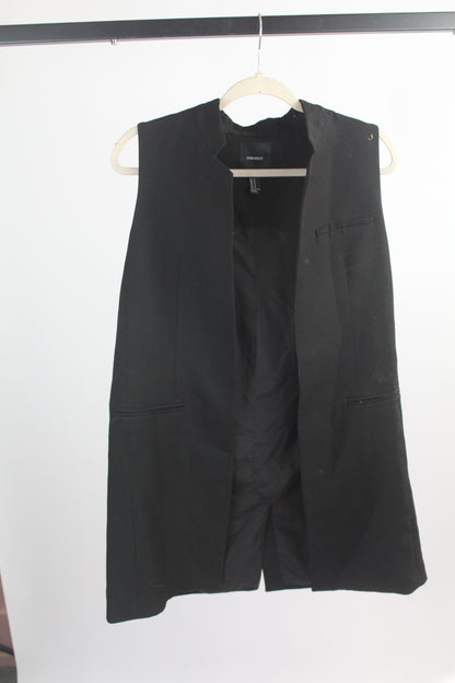 Women's Black F21 Sleeveless Blazer Size Medium