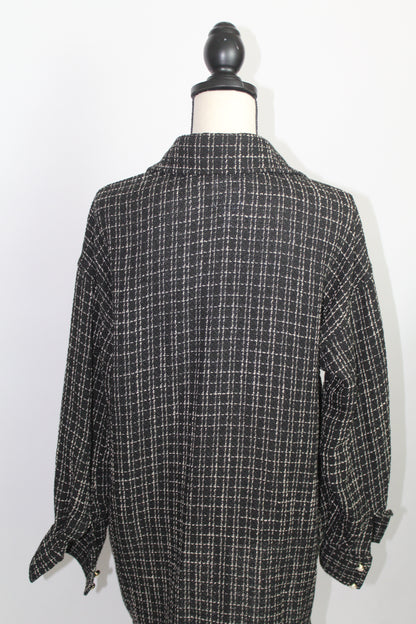 Women’s H&M Black & White Textured Knit Sweater – Size XS