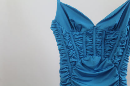 Zara Silk Blue Women's Mini Dress Size Small