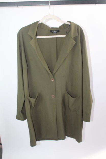 Women's Olive Green F21 Long Sleeve Formal Top Size 2X