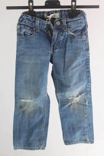 Boys Levi's Dark Wash Distress 514 Denim Jeans 5 Regular