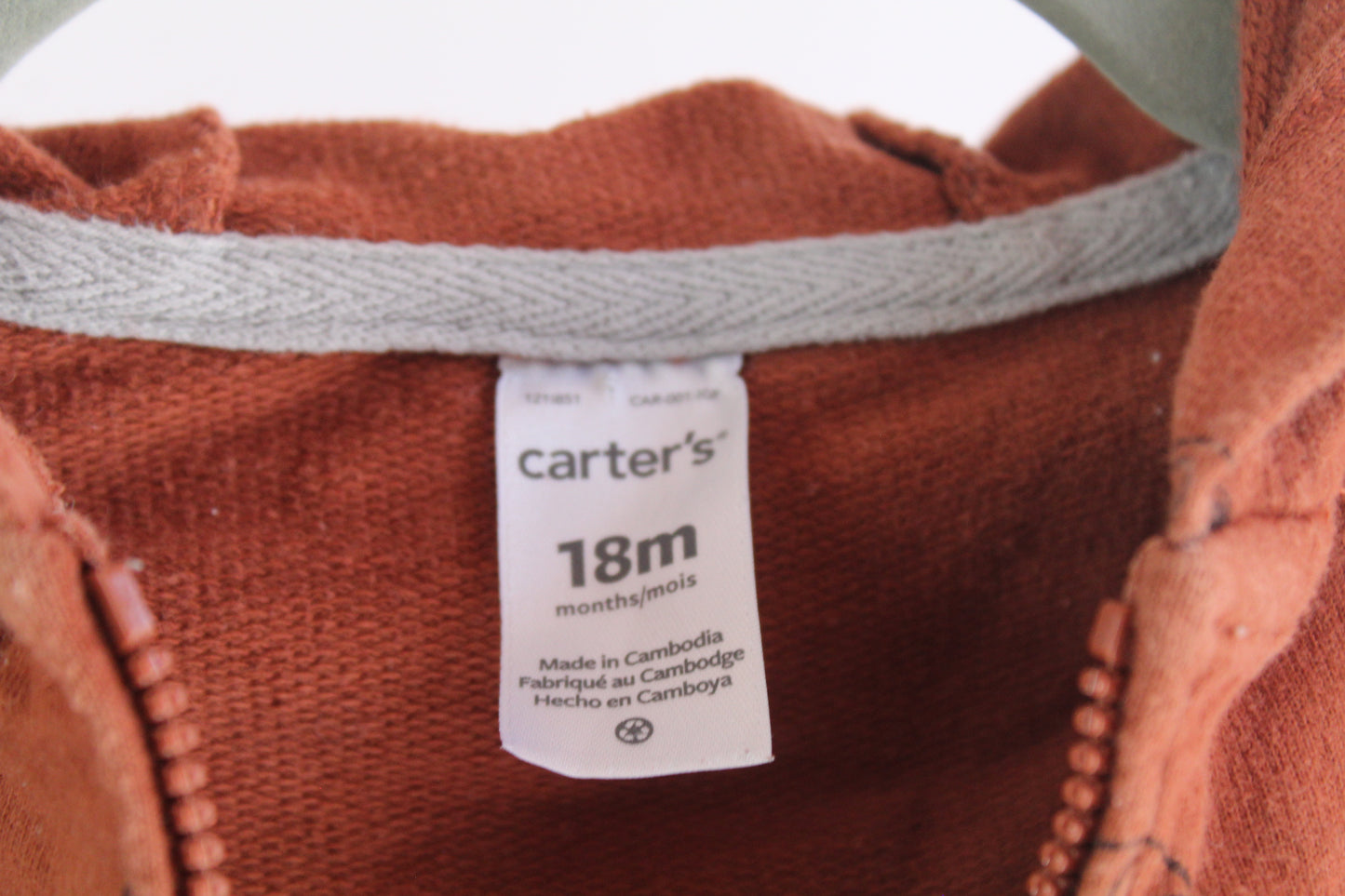 Boys Baby Carter’s Racoon Zip-Up Hoodie – Size 18M