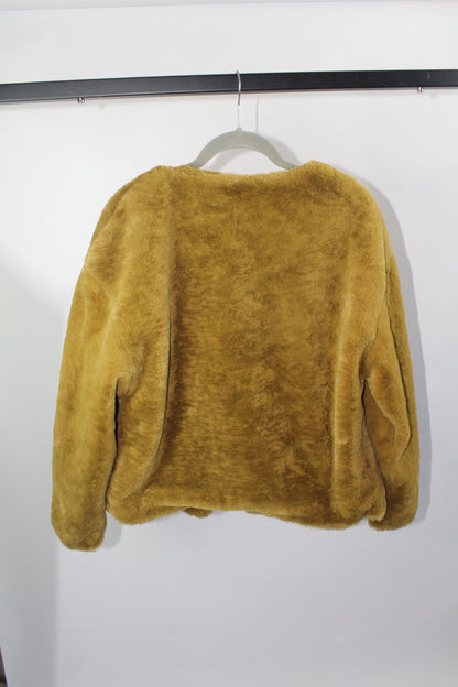 Women's Zara Golden Faux Fur Jacket Size XS