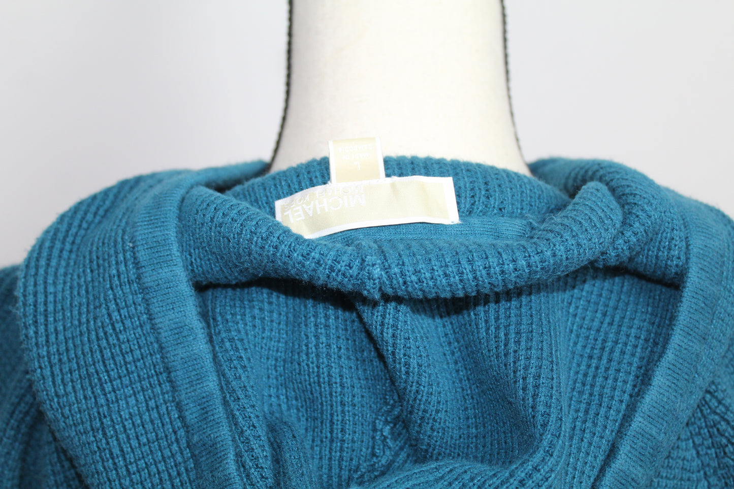 Women’s Michael Kors Teal Ribbed Knit Hoodie – Size Large