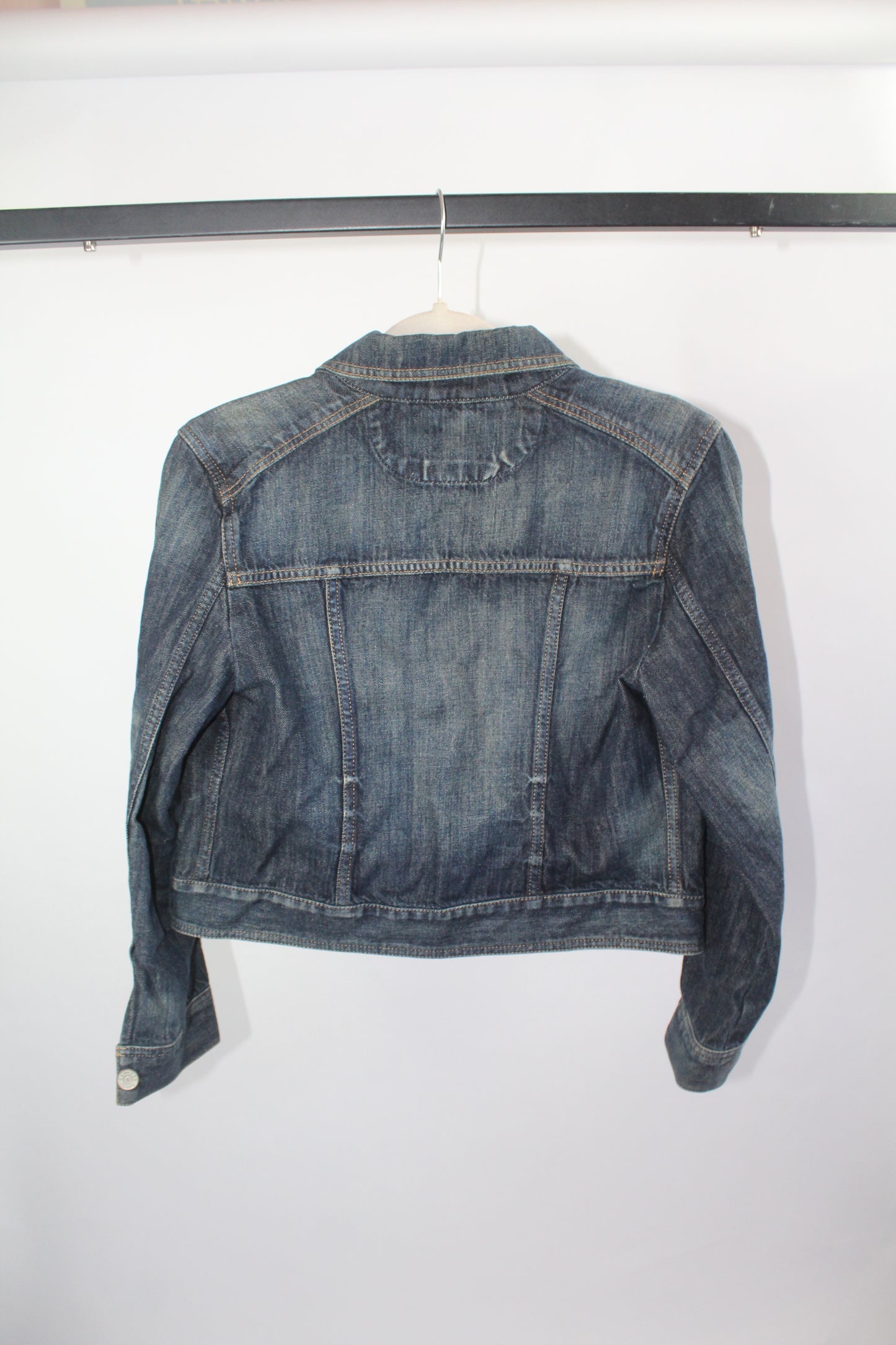 Women's Express Blue Cropped Denim Jacket Size Small