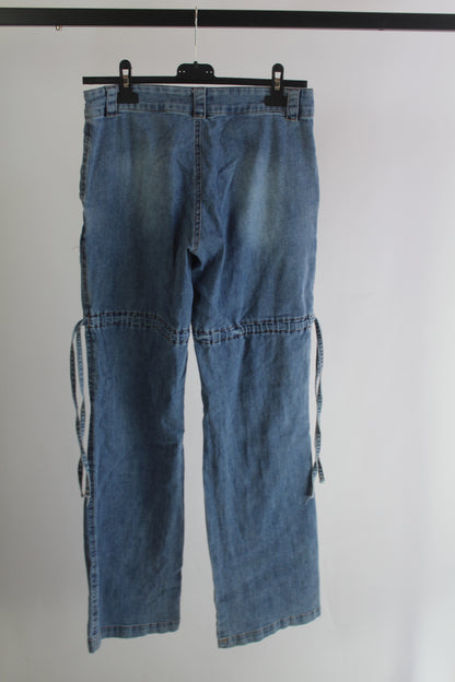 I AM GIA Women's Light Wash Cargo Pants Size Small