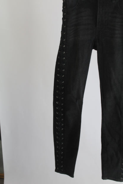 Express Women's Black Denim Ankle Legging High Rise Size 00R