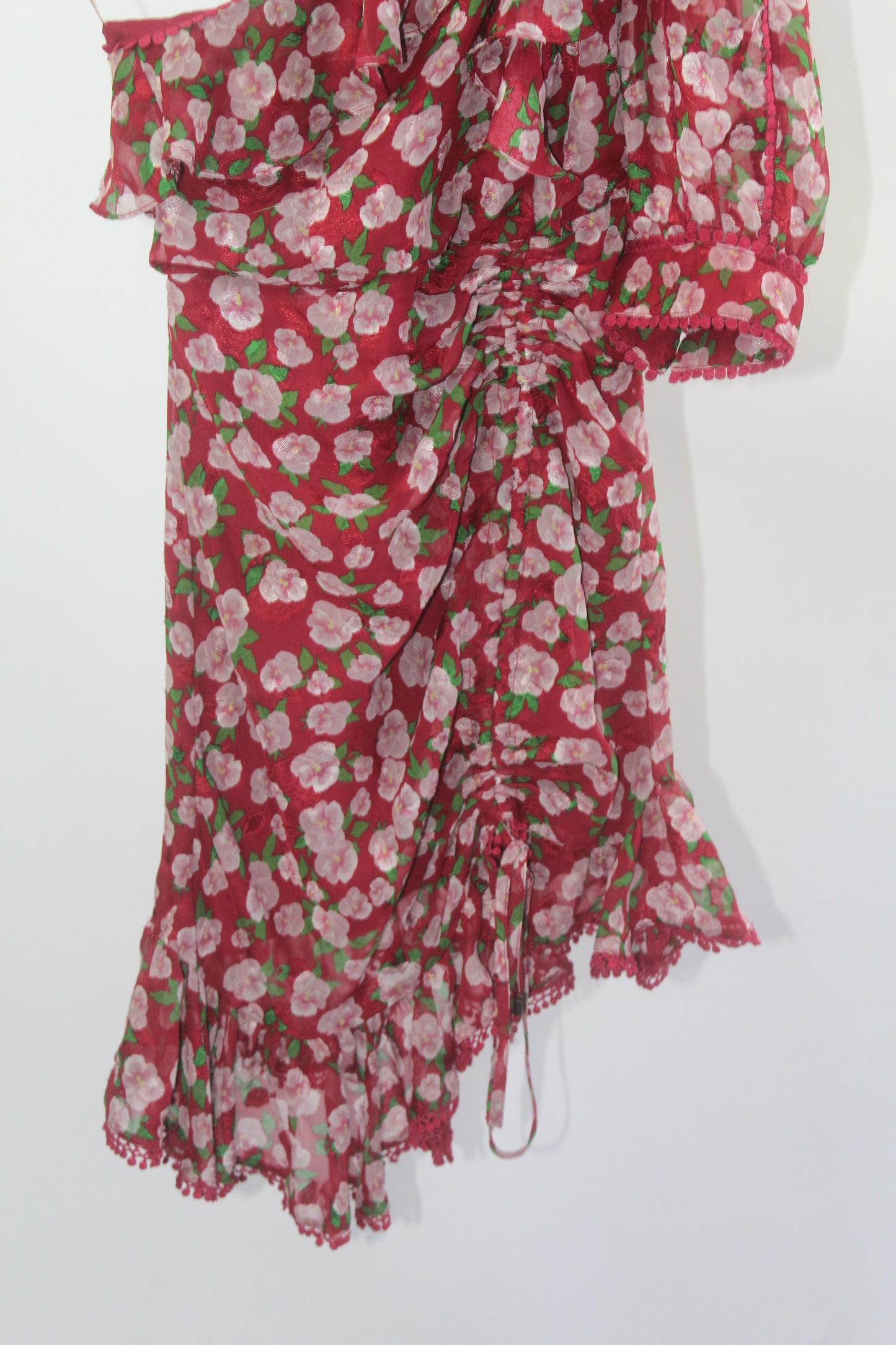 Women's Dark Pink Red/Pink Floral Dress Size 2