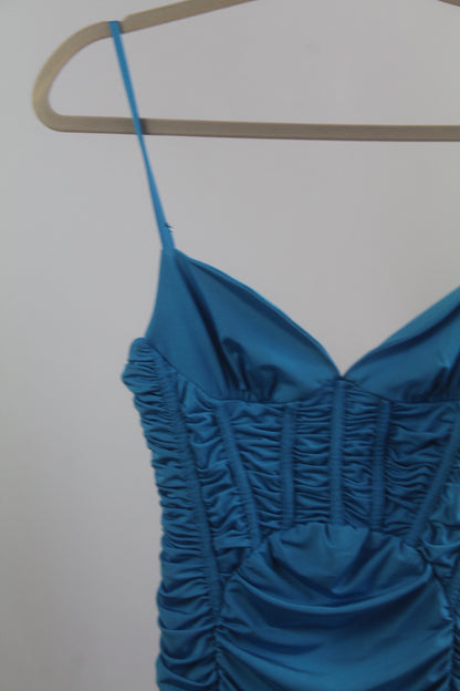 Zara Silk Blue Women's Mini Dress Size Small