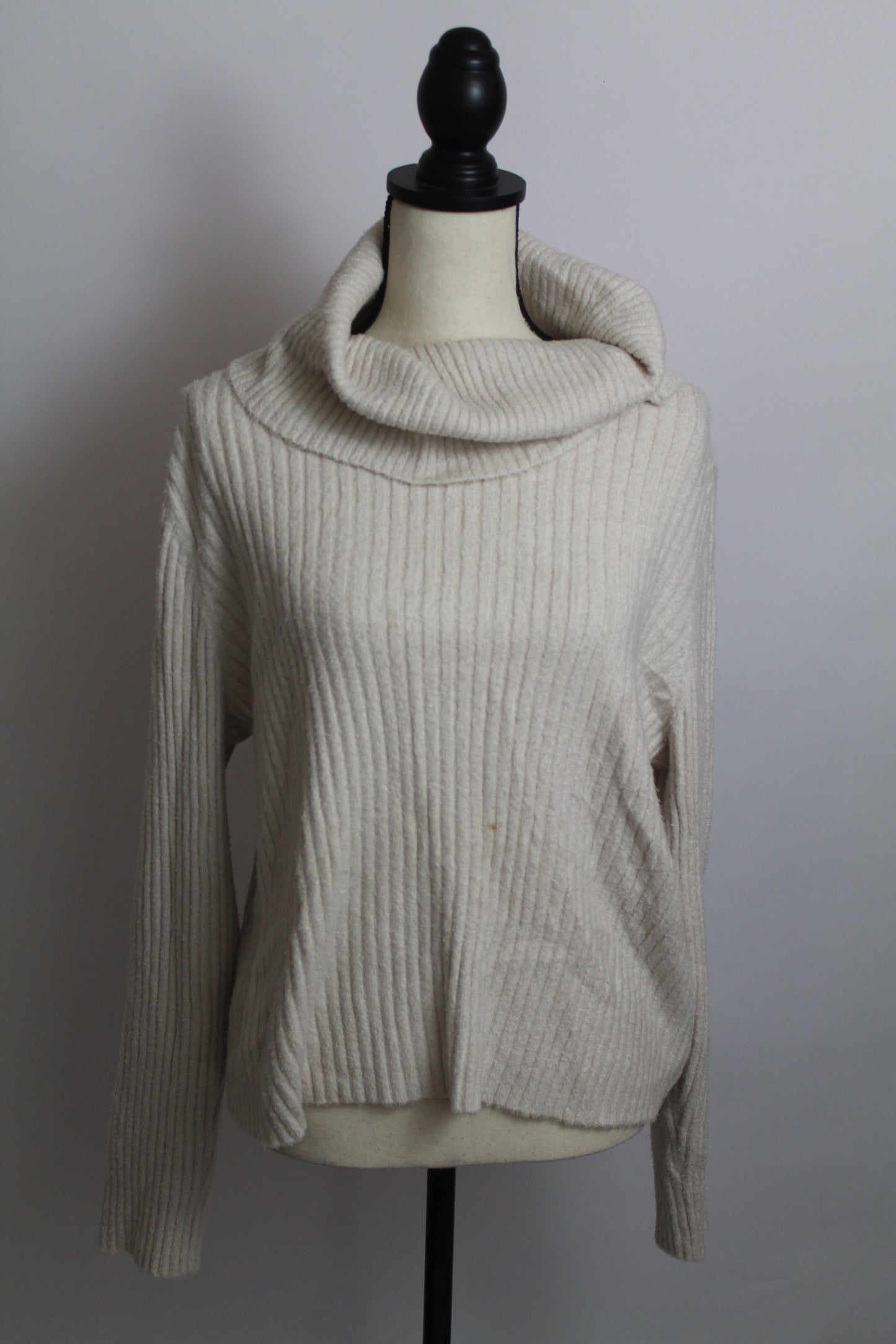 Women’s Rachel Zoe Cream Ribbed Knit Sweater – Size Large