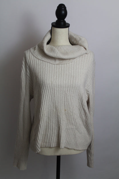 Women’s Rachel Zoe Cream Ribbed Knit Sweater – Size Large