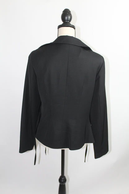 Women’s Lena Gabrielle Black Satin Blazer Top Vintage – Size 8