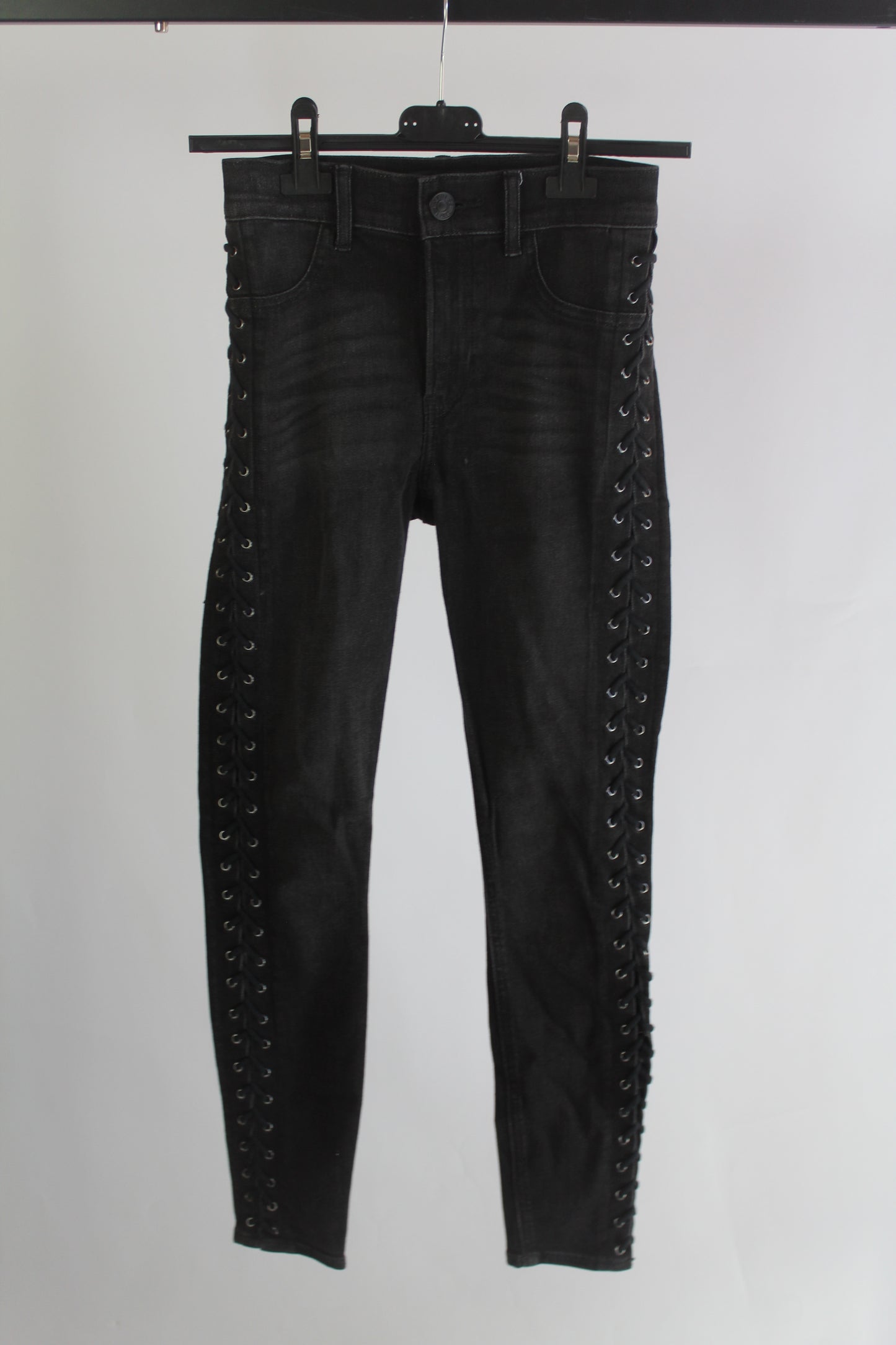 Express Women's Black Denim Ankle Legging High Rise Size 00R