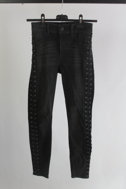 Express Women's Black Denim Ankle Legging High Rise Size 00R