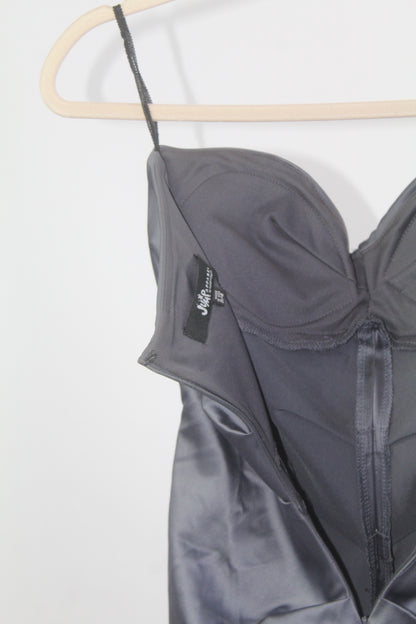 Prom Silk Silver Bodycon Jump Apparel Size 3/4