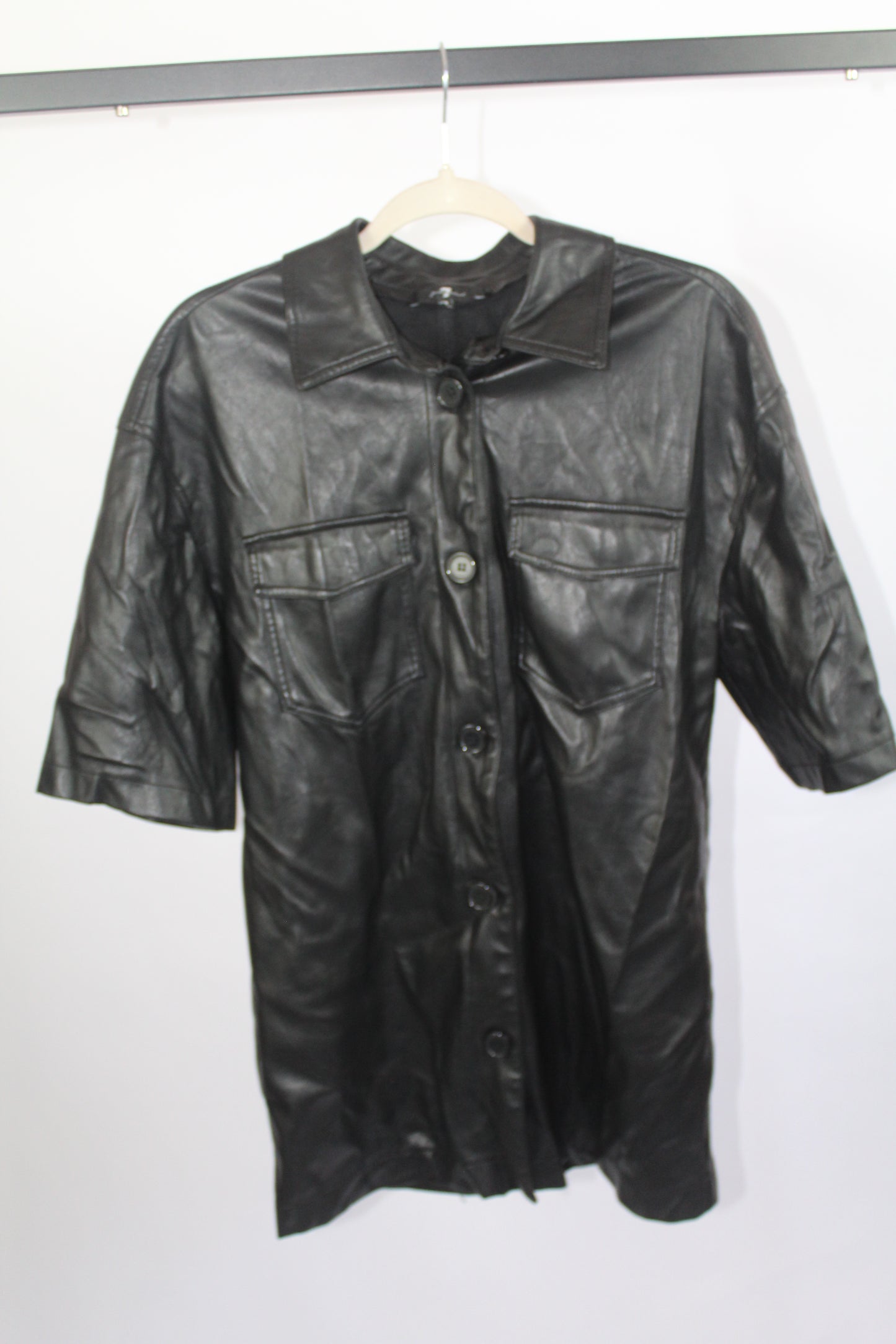 7 for Man Kind Women's Black Pleather Dress Size Medium