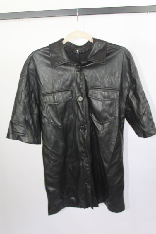 7 for Man Kind Women's Black Pleather Dress Size Medium